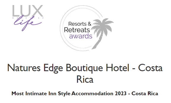 LUXlife Magazine Award Winner 2023 Nature s Edge Boutique Hotel